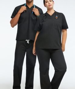 Scrub set 2 pocket normal unisex solid half sleeve (top 1 pocket with bottom 1 pocket)