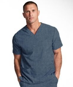 Denim scrub set 4 pockets normal half sleeves unisex solid (top 2 pockets with bottom 2 pockets)