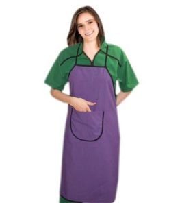 Apron bib style 1 front round pocket back open solid