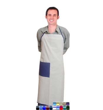 Apron bib style 1 front pocket back open solid