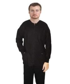 Scrub Jacket 2 pocket solid unisex full sleeve with rib and zip