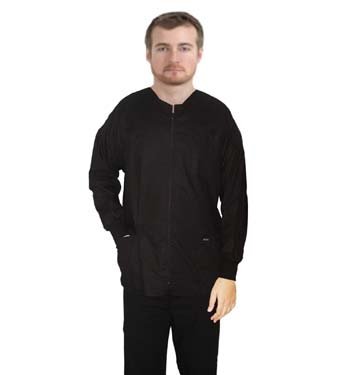 Scrub Jacket 2 pocket solid unisex full sleeve with rib and zip