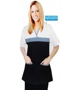 Top 2 pocket half sleeve empire wrap style in solid