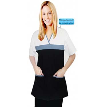 Top 2 pocket half sleeve empire wrap style in solid