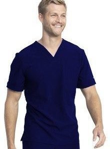 Stretchable Top v neck without pocket solid half sleeve mens in 35% Cotton 63% Polyester 2% Spandex