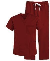 Stretchable Scrub set 6 pocket solid unisex with 1 pencil pocket half sleeve (3 pocket top with 1 pencil pocket 3 pocket pant) in 35% Cotton 63% Polyester 2% Spandex