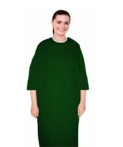 Microfiber patient gown back open 3/4 sleeve with matching piping , tie-able, Sizes XS-9X