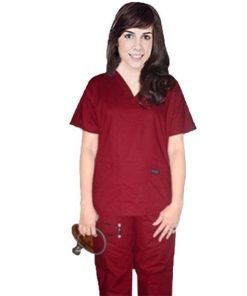 Scrub set 5 pocket solid ladies half sleeve (top 2 pocket with 1 pencil pocket and pant with 2 cargo pocket)