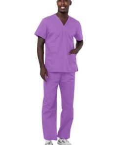 Scrub Set 3 pocket normal Unisex solid half sleeve (2 pocket top 1 pocket pant)