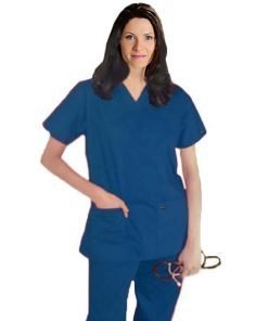 Scrub set 5 pocket ladies solid half sleeve (2 pocket top, 3 pocket pant)