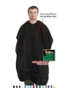 Barber cape in poplin fabric