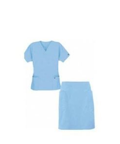 Scrub skirt set 4 pocket ladies half sleeves (2 pocket top 2 pocket skirt)