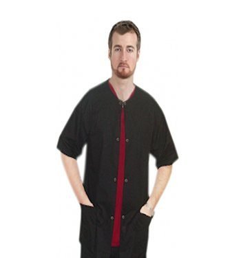 Scrub Jacket 3 pocket solid half sleeve unisex with snap button OR plastic button OR zip