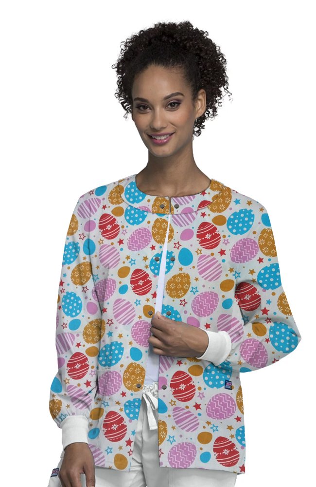 Egg Print Jacket 2 Pockets Unisex Full Sleeve With Rib